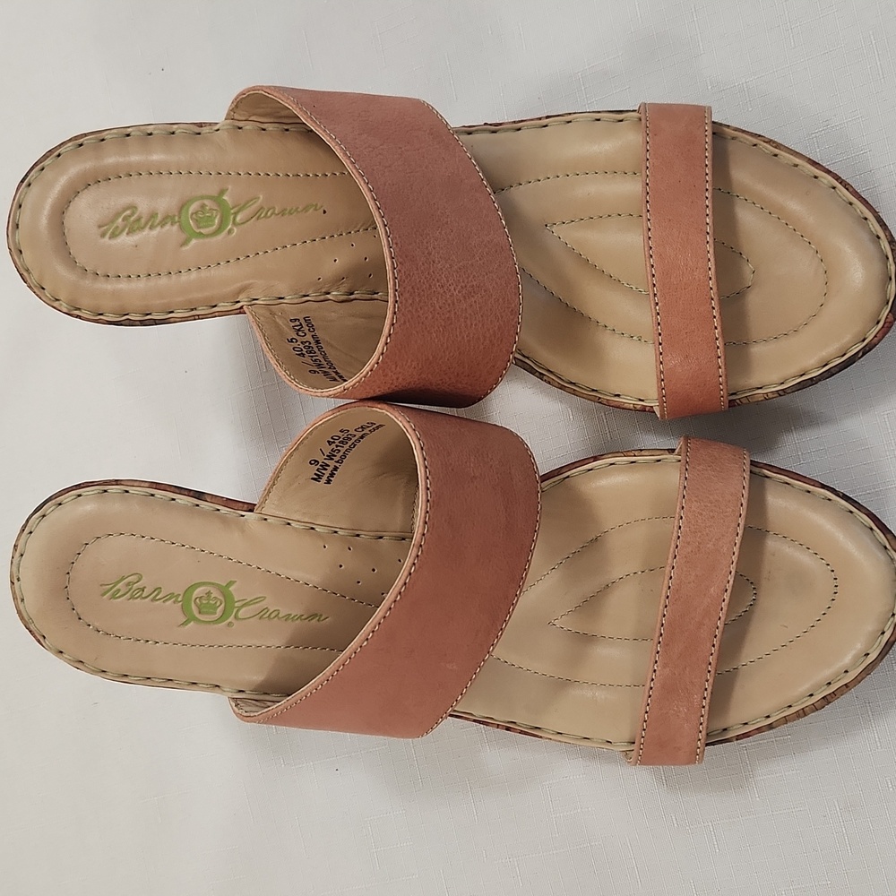 Born Crown Fliral Cork Wrapped Sandals. Blush Pink. Rare. Size 9 - Picture 2 of 8
